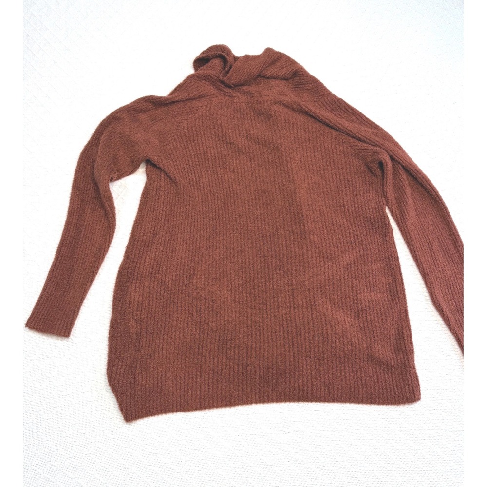 Grace & Lace Rust Brown Bamboo Knit Open Front Cardigan Pockets 10D15-21 Medium - Picture 2 of 9